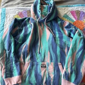 adidas Blue and Pink Tie-Dye Hoodie
